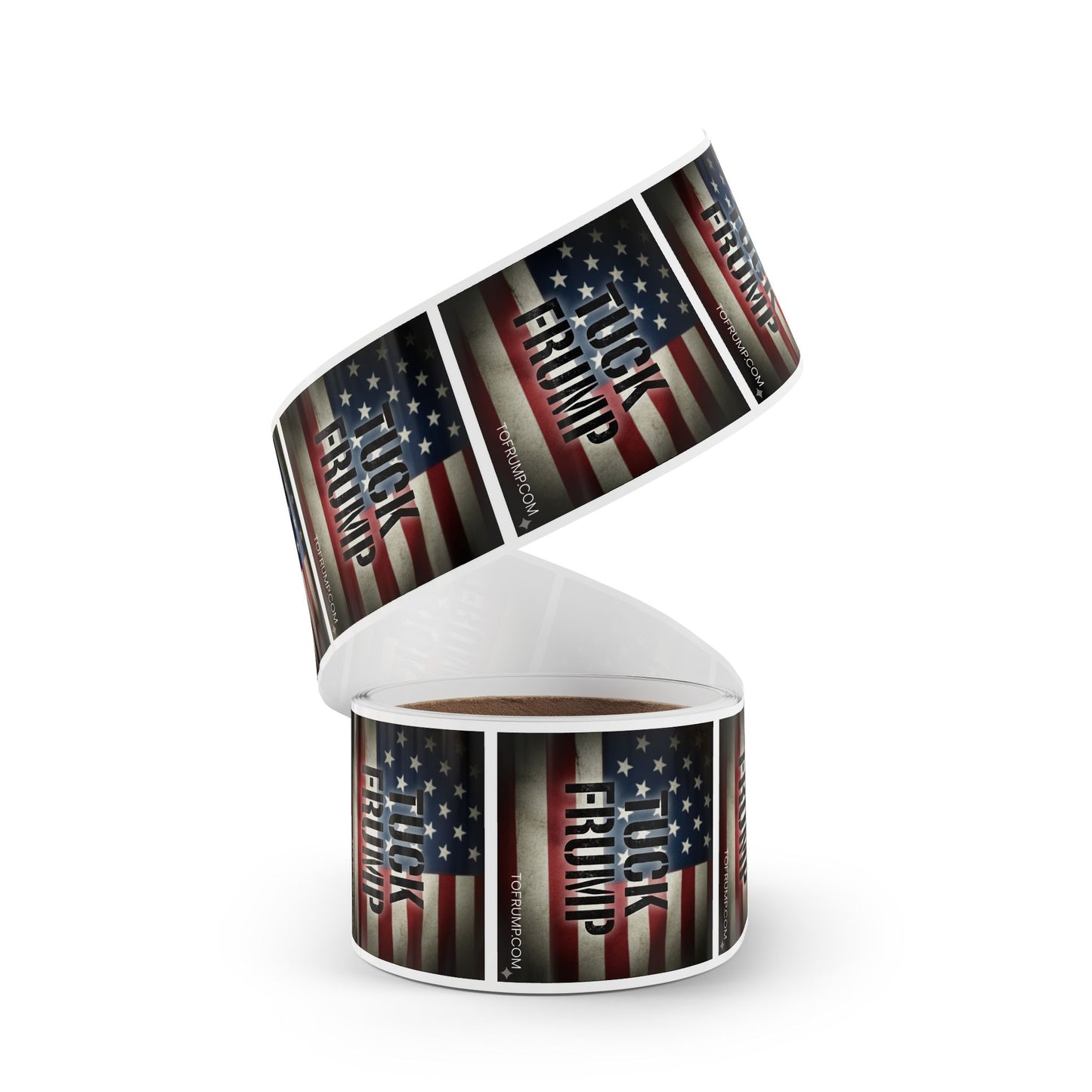 Patriotic Sticker Rolls - Tuck Frump Roll Stickers, Political Decals, Election Campaign Tags, Vintage USA Flag Label