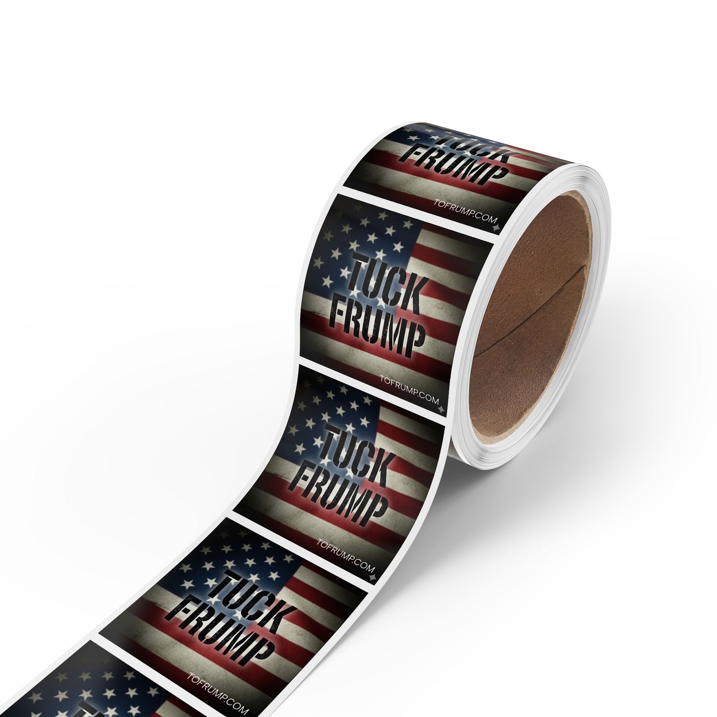 Patriotic Sticker Rolls - Tuck Frump Roll Stickers, Political Decals, Election Campaign Tags, Vintage USA Flag Label