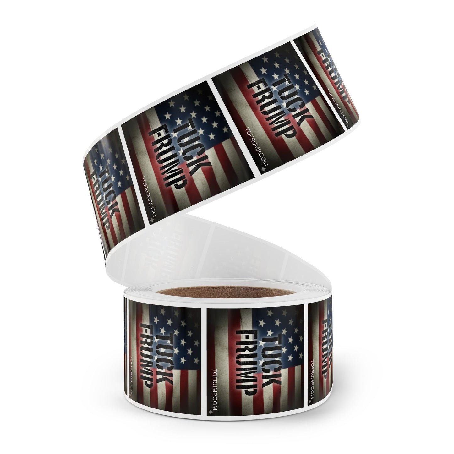 Patriotic Sticker Rolls - Tuck Frump Roll Stickers, Political Decals, Election Campaign Tags, Vintage USA Flag Label