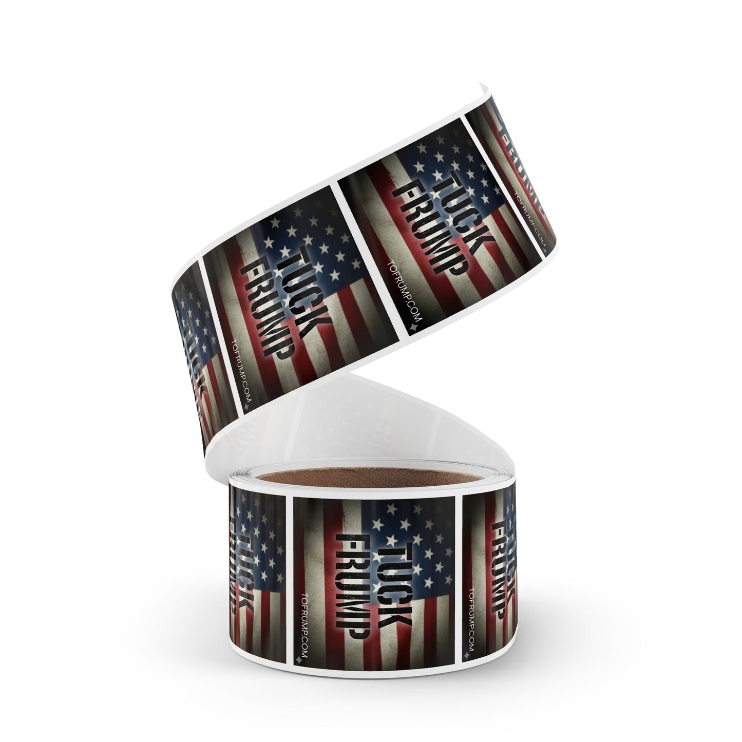 Patriotic Sticker Rolls - Tuck Frump Roll Stickers, Political Decals, Election Campaign Tags, Vintage USA Flag Label